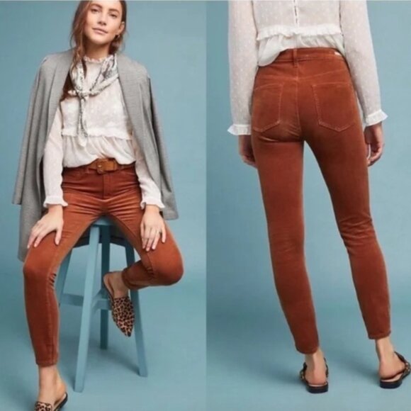 anthro pilcro corduroy high rise pants