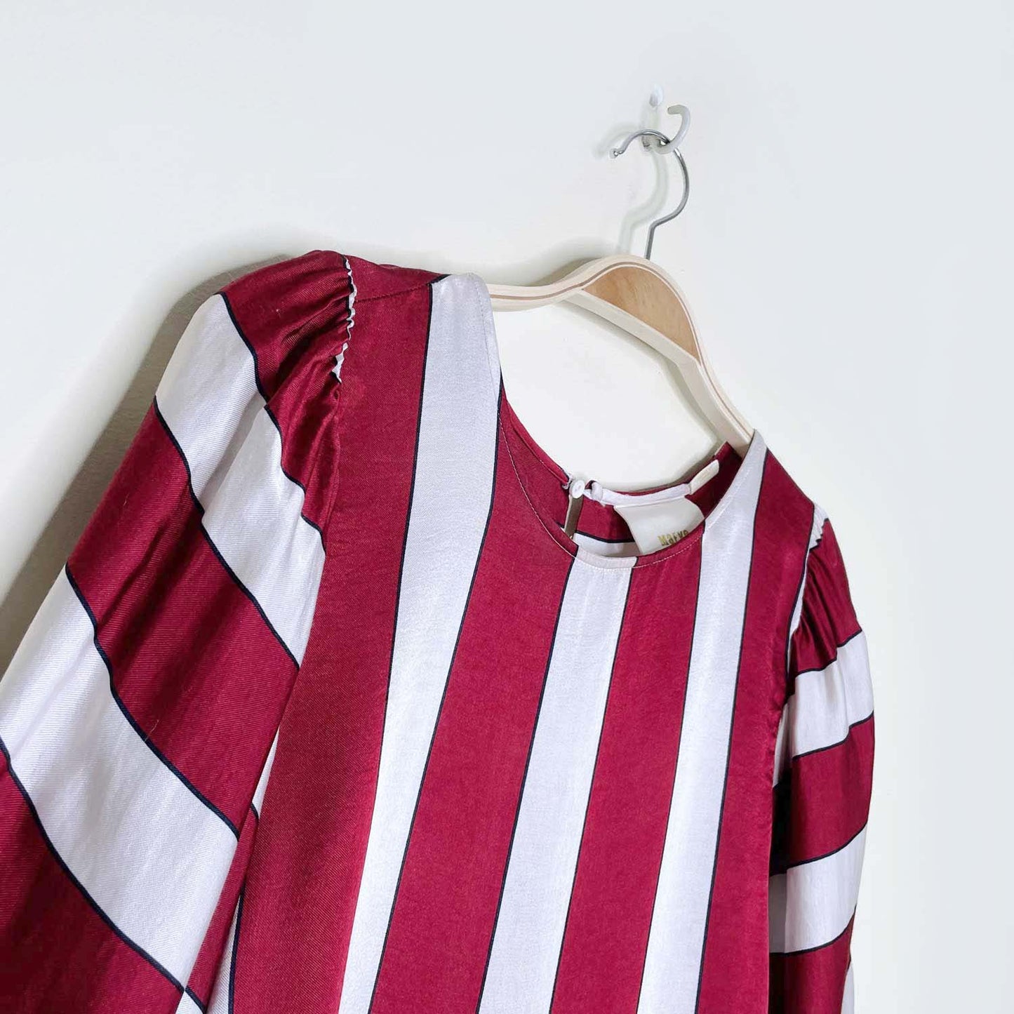 maeve maria candy cane stripe satin blouse - size 8