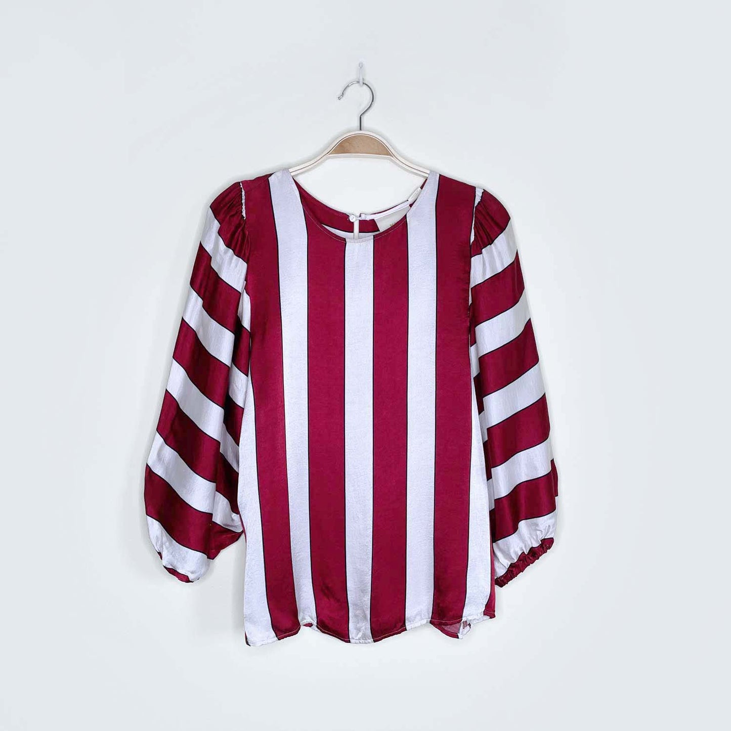 maeve maria candy cane stripe satin blouse - size 8