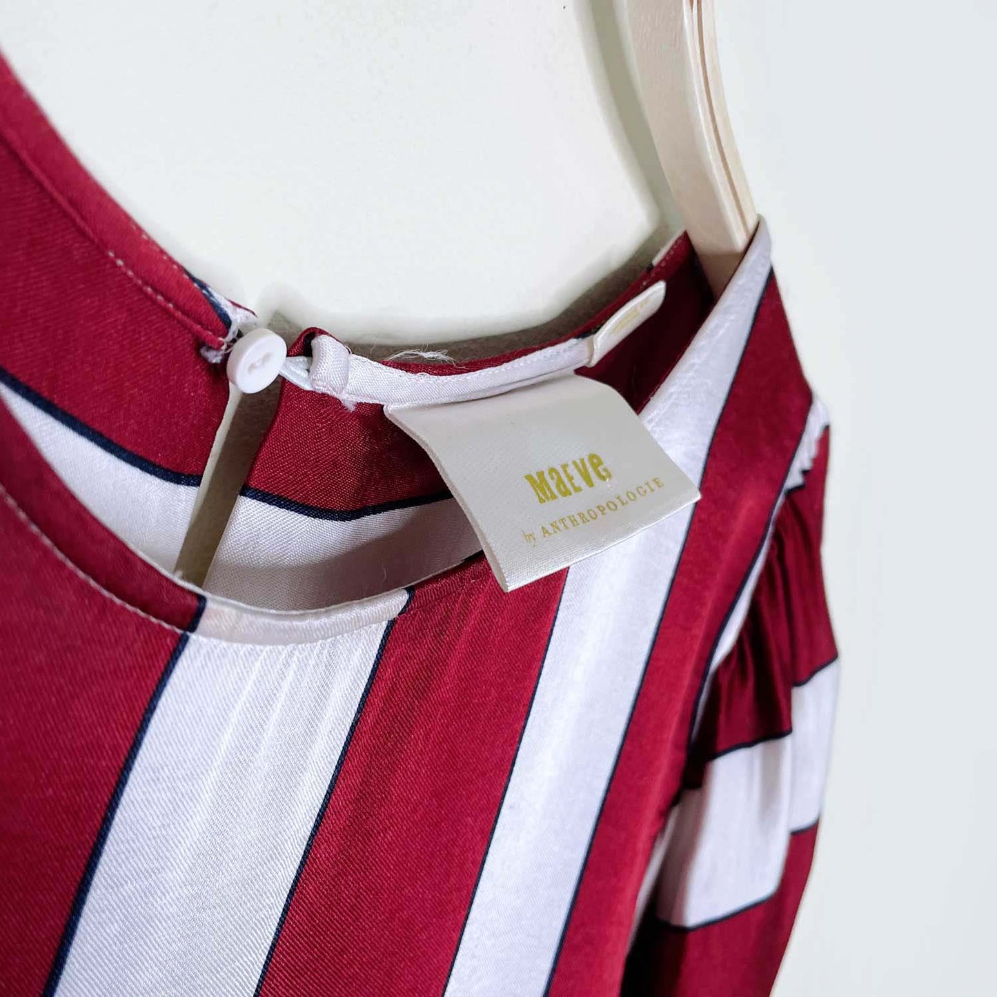 maeve maria candy cane stripe satin blouse - size 8