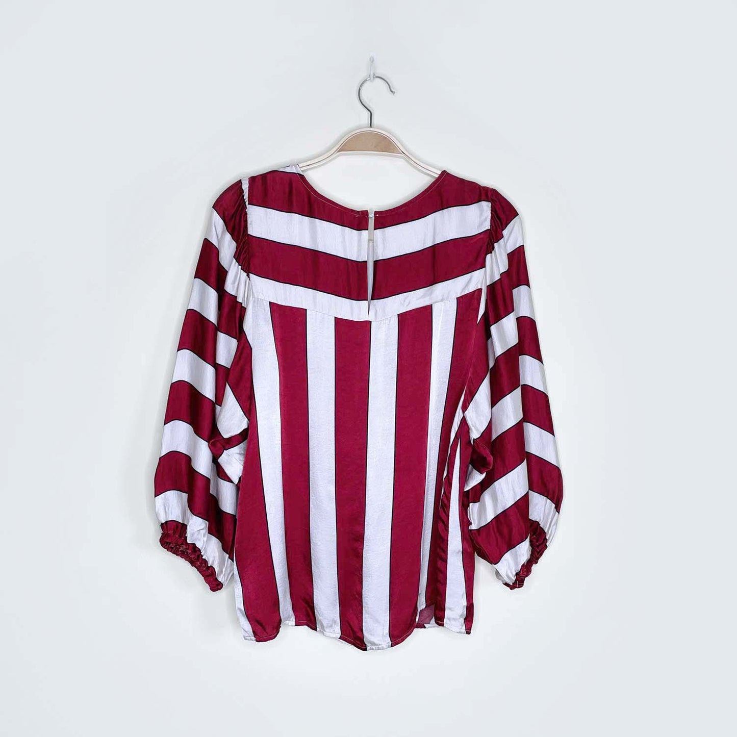 maeve maria candy cane stripe satin blouse - size 8