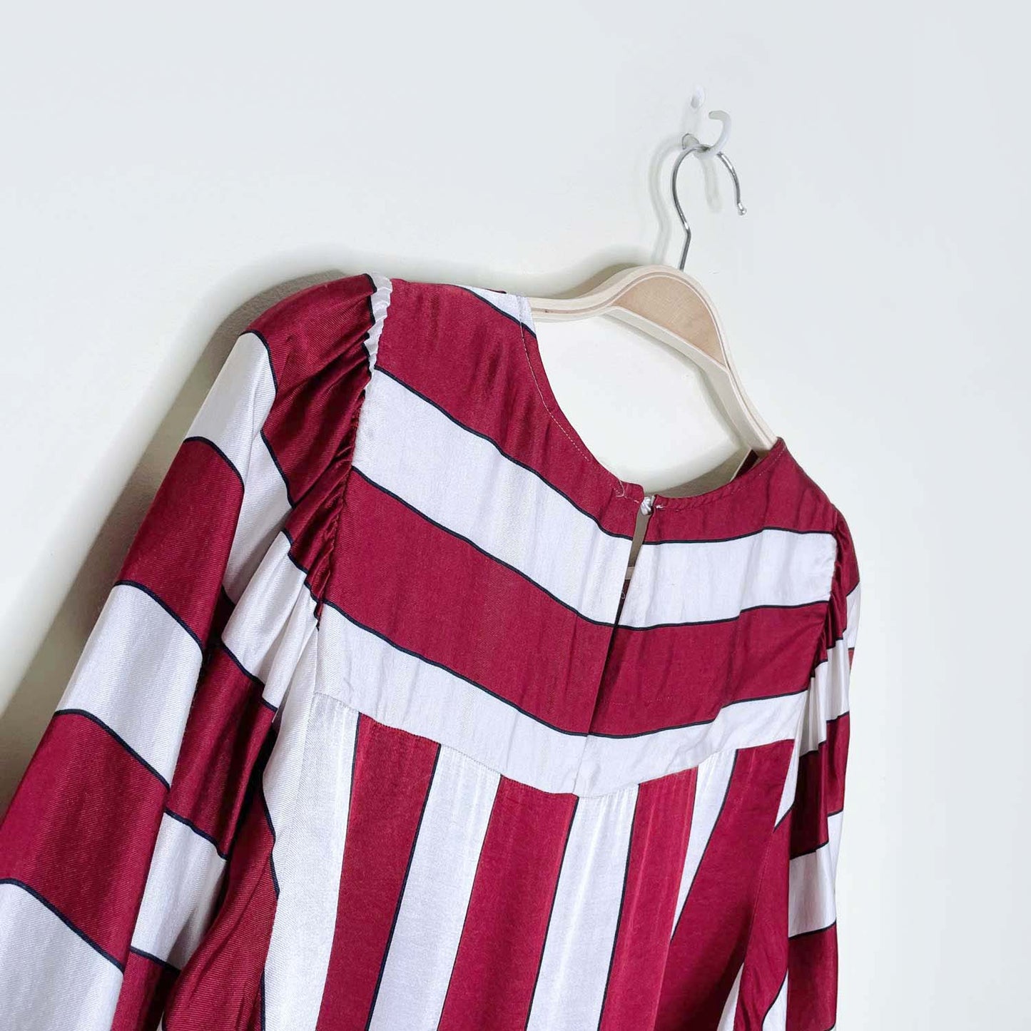 maeve maria candy cane stripe satin blouse - size 8