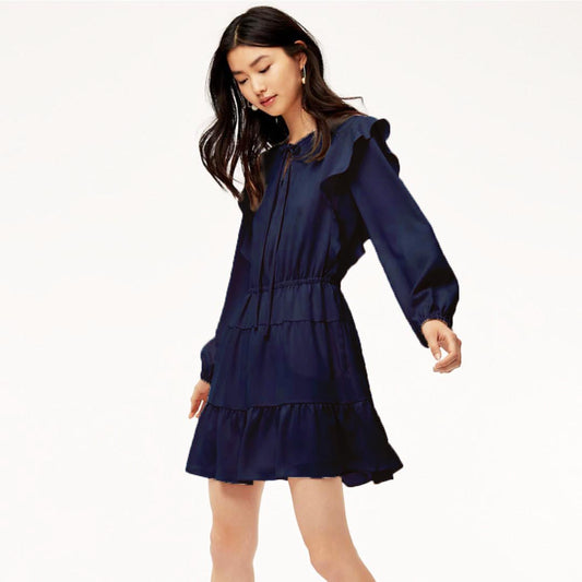 nwt wilfred mavelle ruffled long sleeve dress