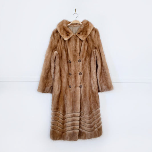 vintage 60s brody furs chevron long mink coat