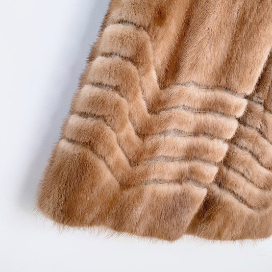 vintage 60s brody furs chevron long mink coat