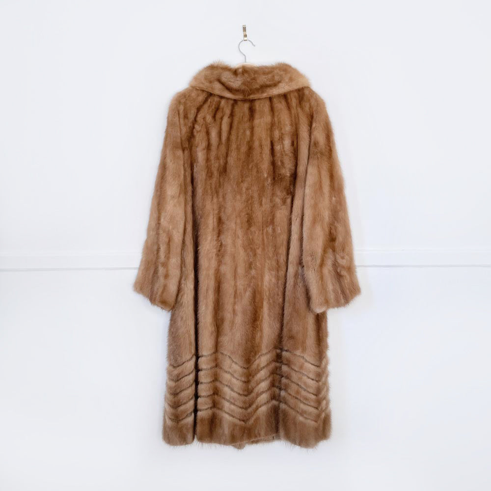 vintage 60s brody furs chevron long mink coat