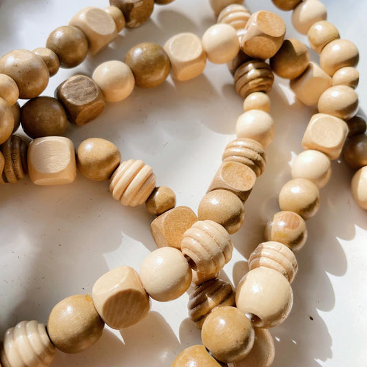 vintage wood bead garland