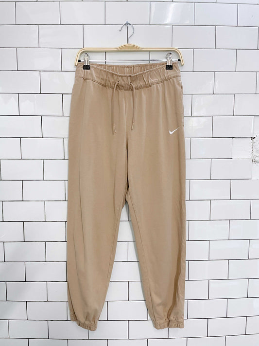 nike high waist tan swoosh joggers