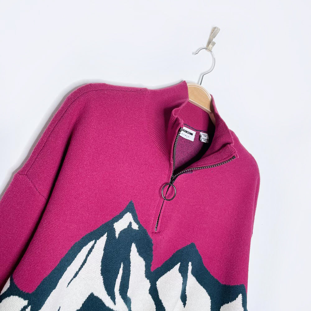 noisy may ski slopes 1/2 zip knit sweater