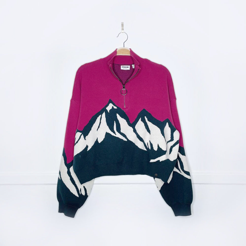 noisy may ski slopes 1/2 zip knit sweater