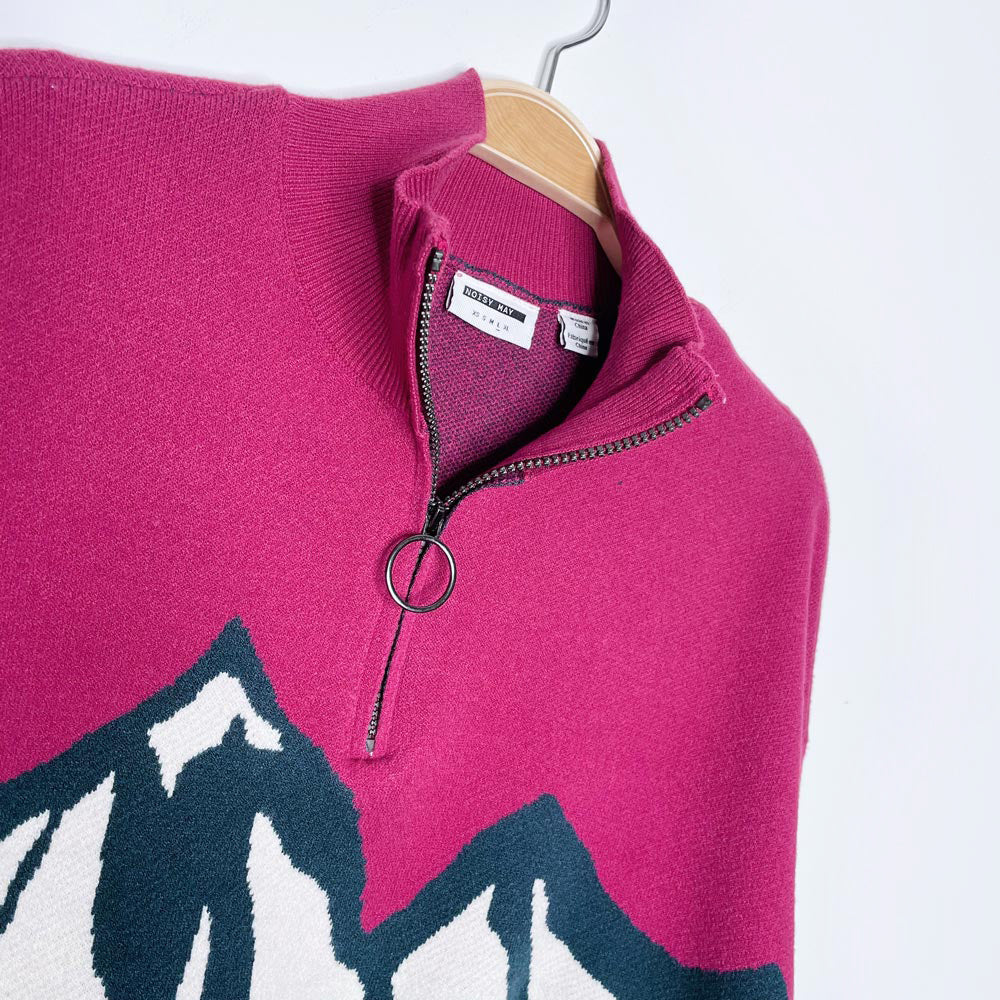 noisy may ski slopes 1/2 zip knit sweater