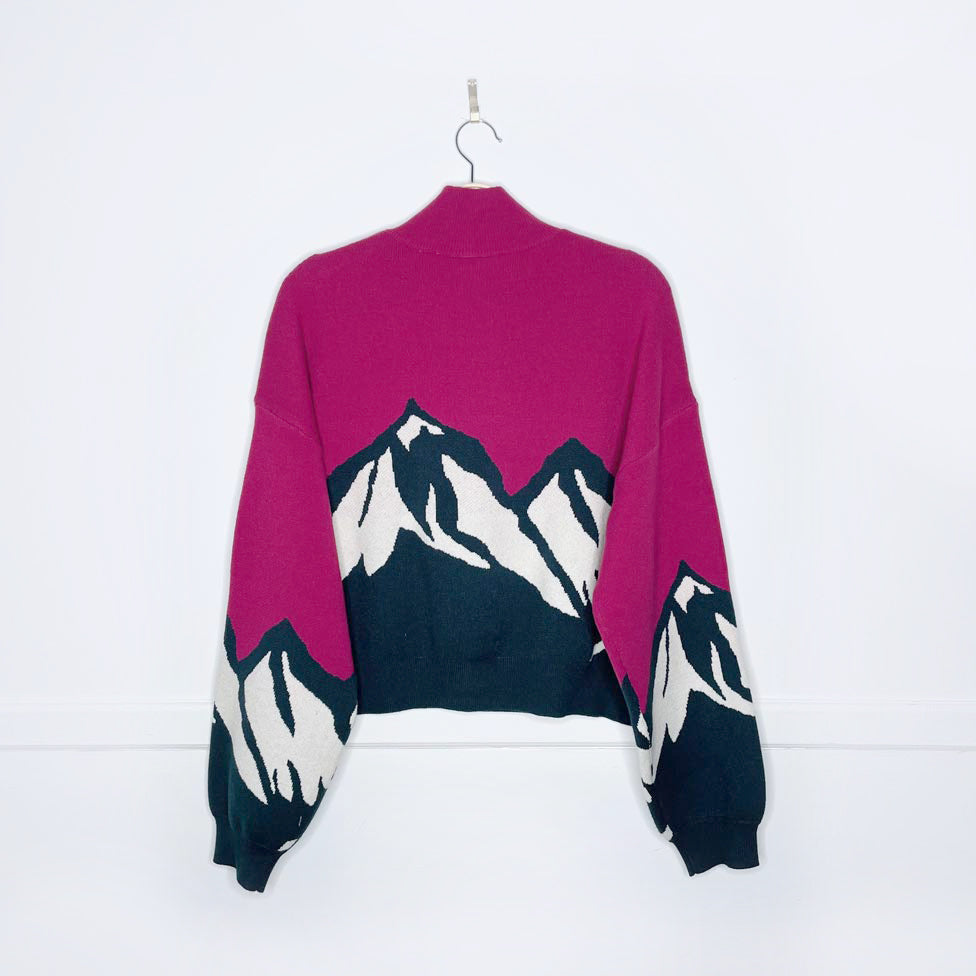 noisy may ski slopes 1/2 zip knit sweater