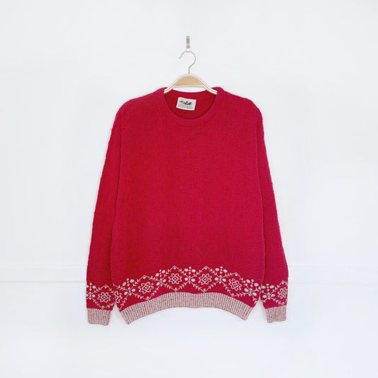 vintage 90s northern reflections minimal snowflake knit crew