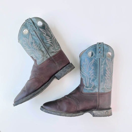 vintage old west two tone cowboy boot