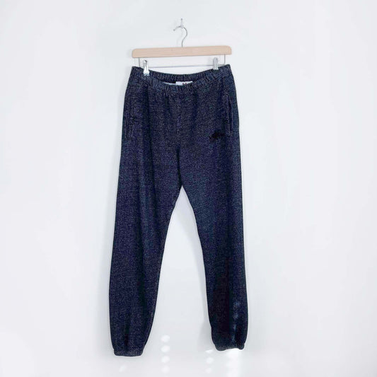 roots original boyfriend sweatpant black pepper - size medium