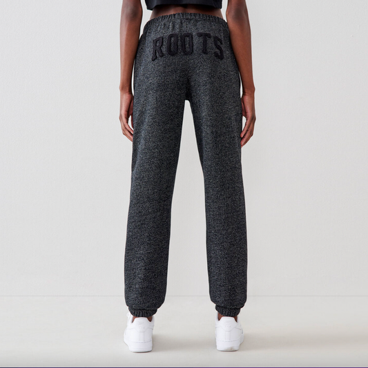 roots original boyfriend sweatpant black pepper - size medium