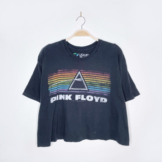 pink floyd 2012 liquid blue cropped tee