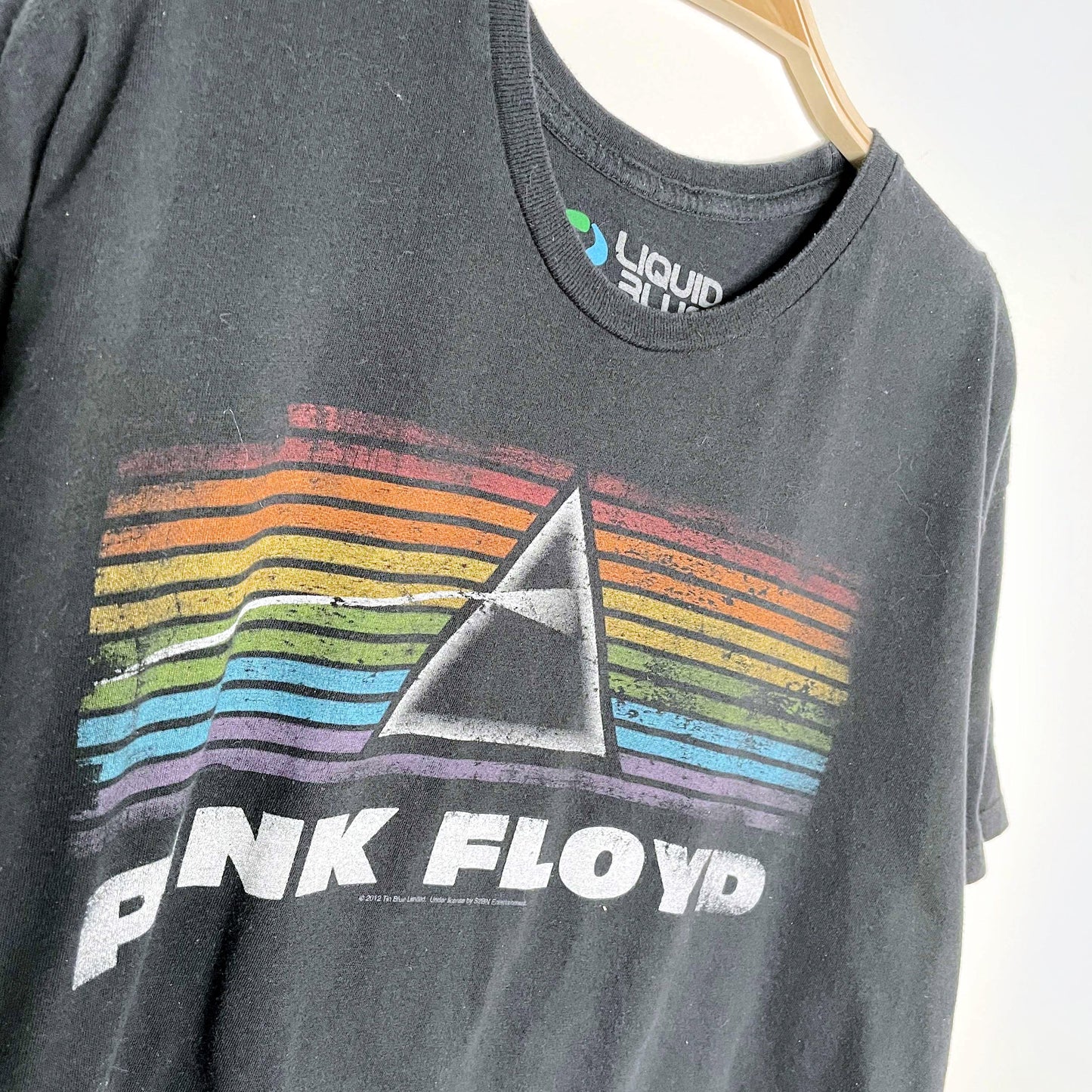 pink floyd 2012 liquid blue cropped tee