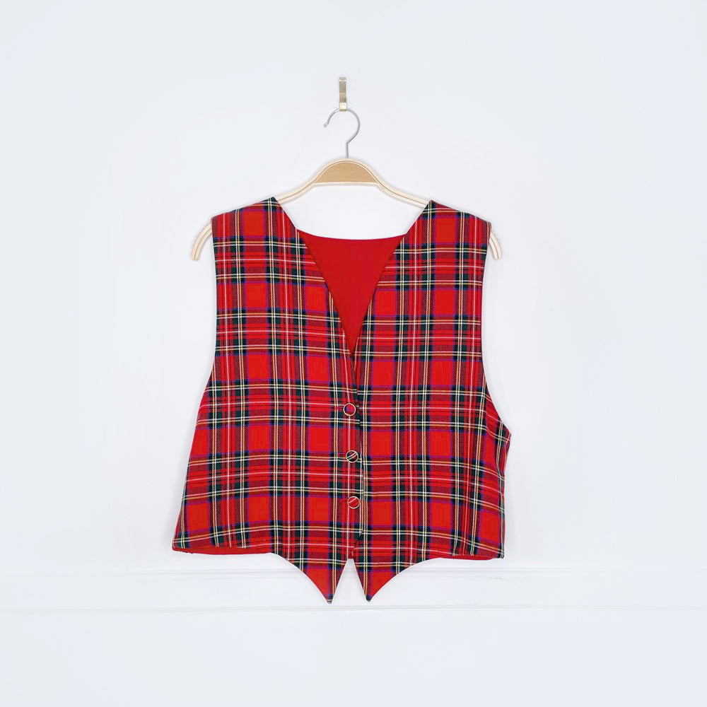 vintage holiday plaid vest