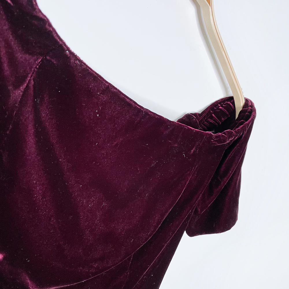 vintage valentina's velvet off shoulder mini dress