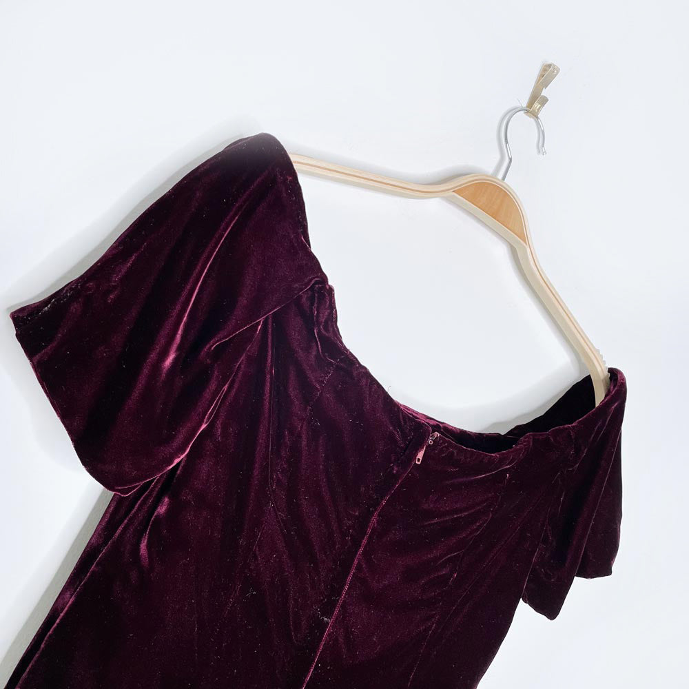 vintage valentina's velvet off shoulder mini dress