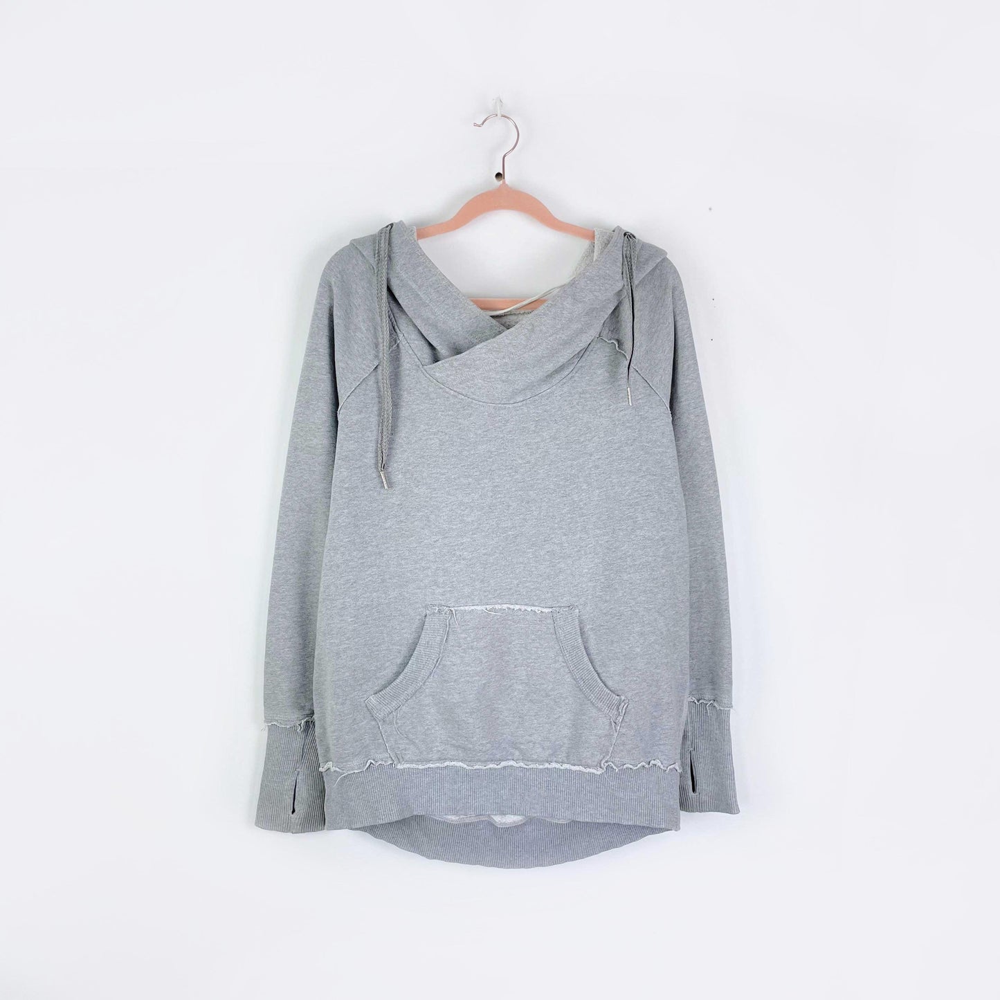 lululemon wide neck crossover raw seam hoodie