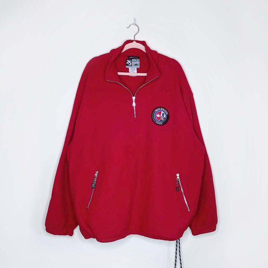 vintage roots athletics 25th red 1/4 zip fleece - size xxl