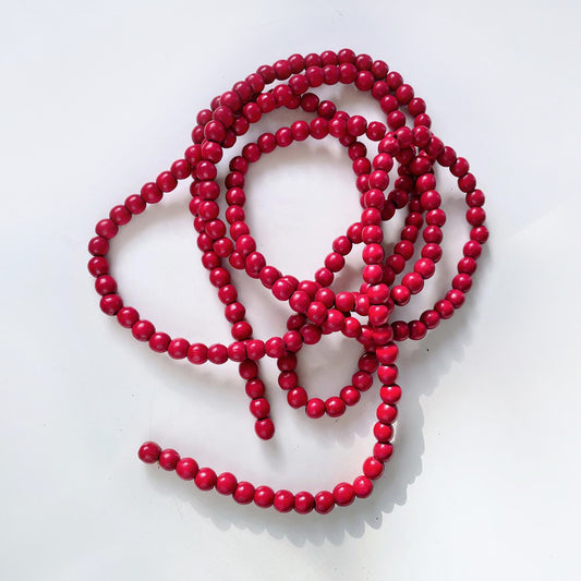 vintage red wood bead garland