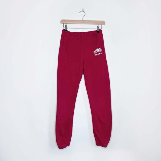 roots red organic cooper sweatpant - size xxs