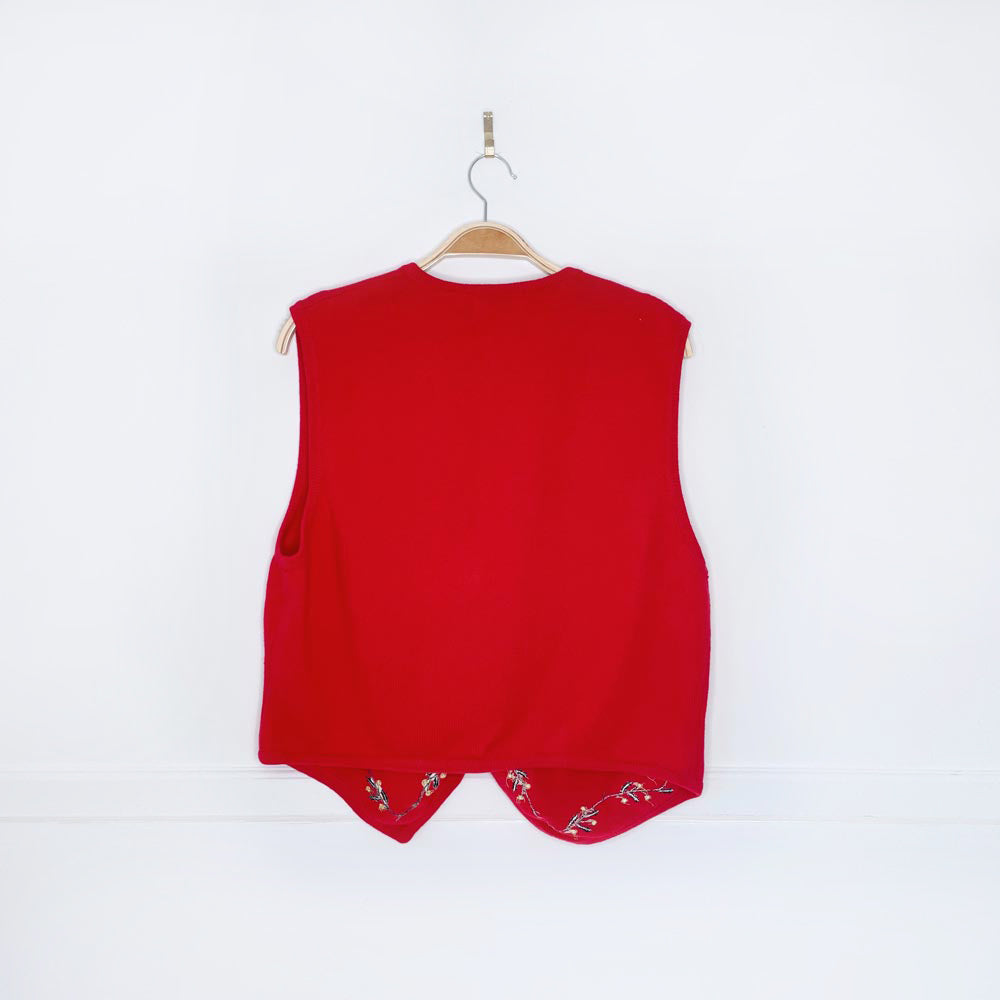 vintage 00s tabi ivy embroidered knit vest