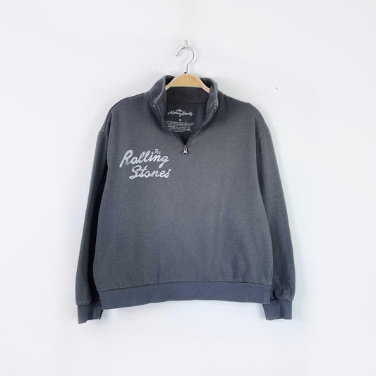 the rolling stones 1/4 zip fleece sweatshirt