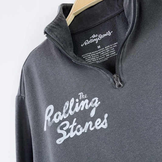 the rolling stones 1/4 zip fleece sweatshirt