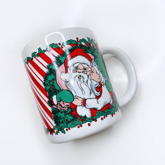 vintage 90s santa holiday mug