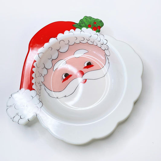 vintage ullman usa plastic santa party bowl