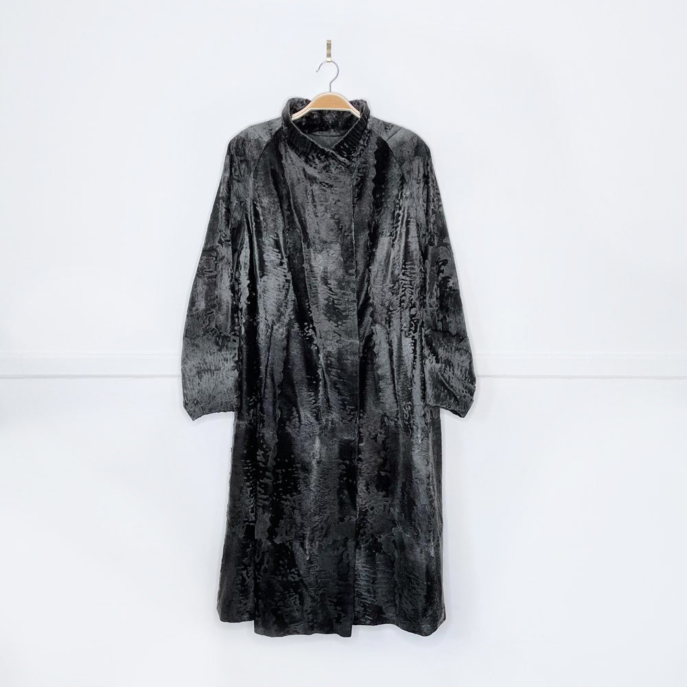 vintage boucher shaved lamb long coat