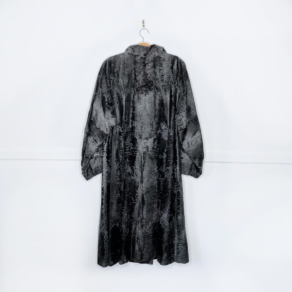 vintage boucher shaved lamb long coat