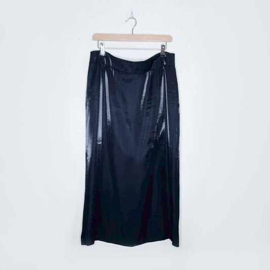 y2k reitmans black shimmer high slit midi skirt - size 14