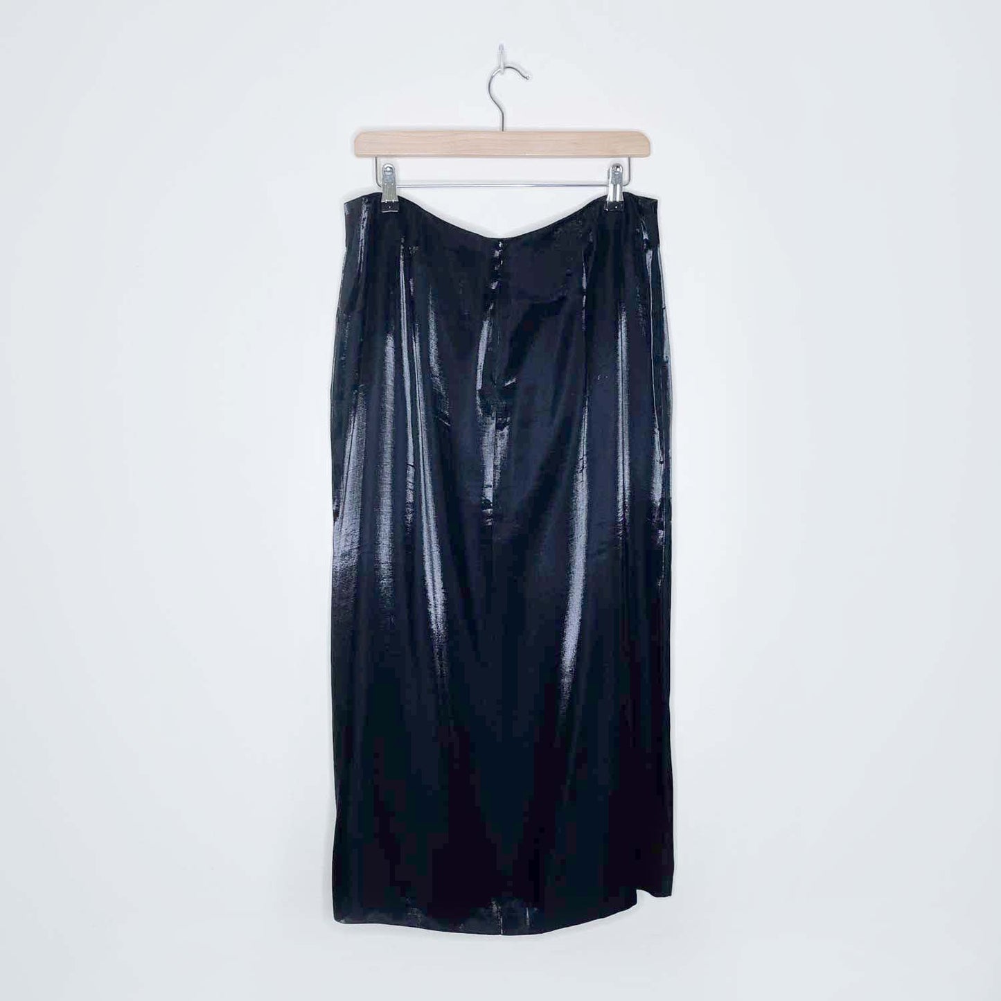 y2k reitmans black shimmer high slit midi skirt - size 14