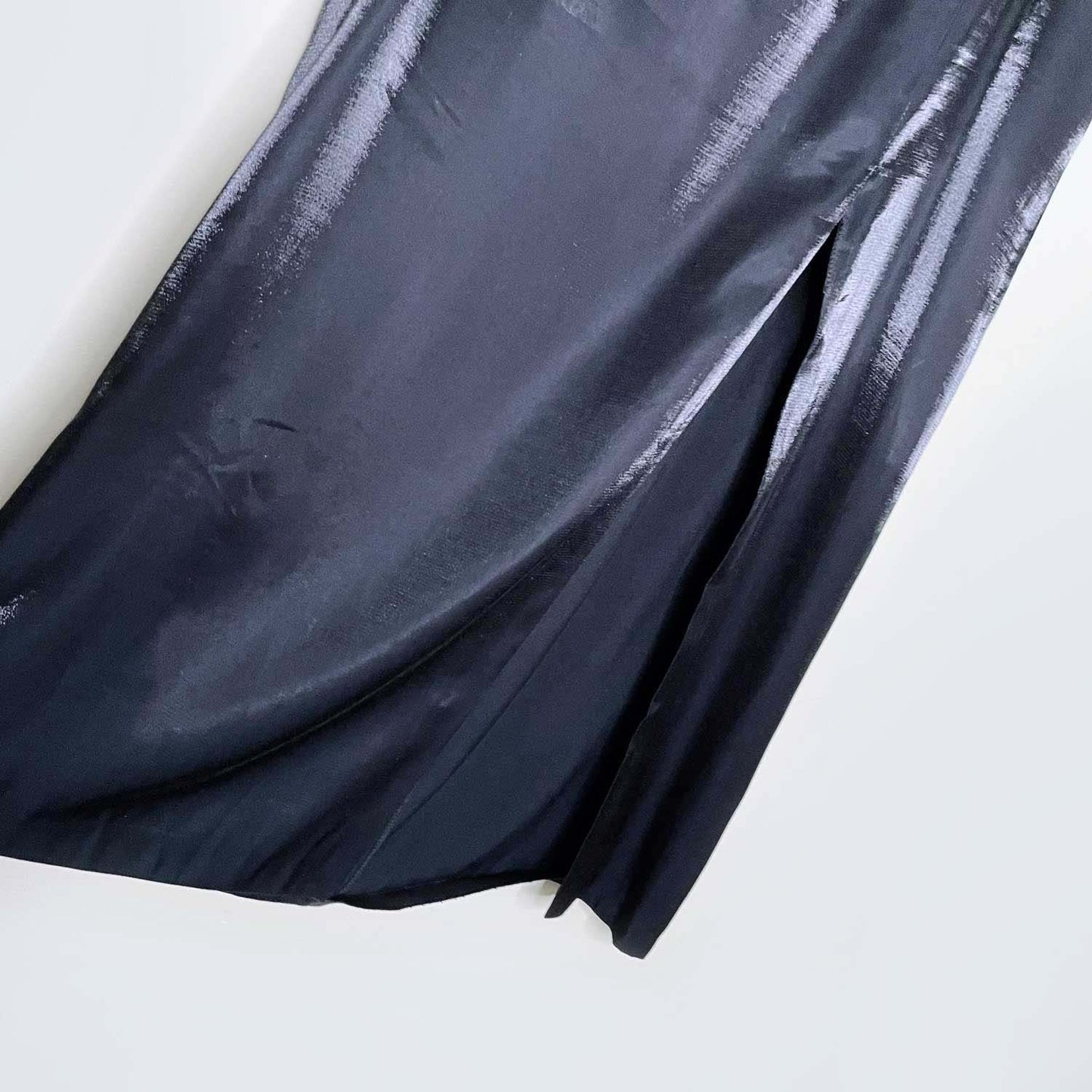 y2k reitmans black shimmer high slit midi skirt - size 14