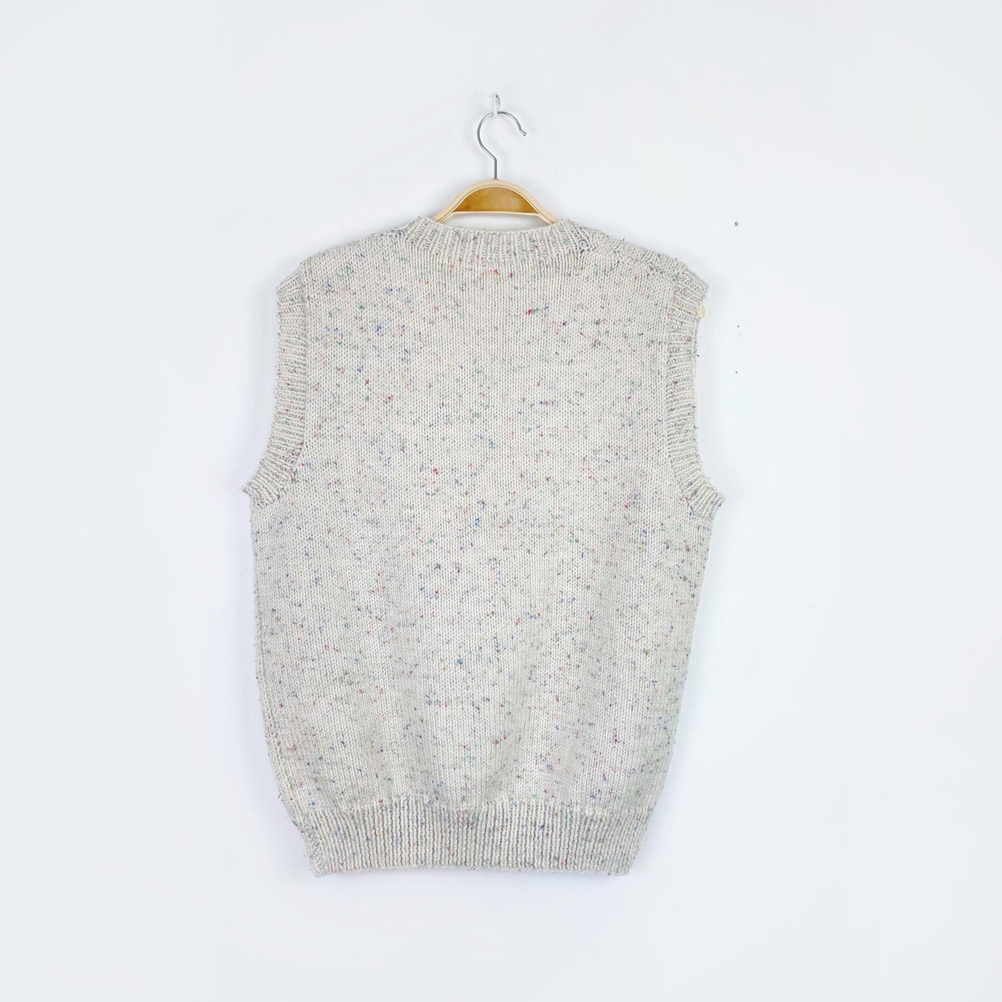 vintage hand knit confetti sweater vest