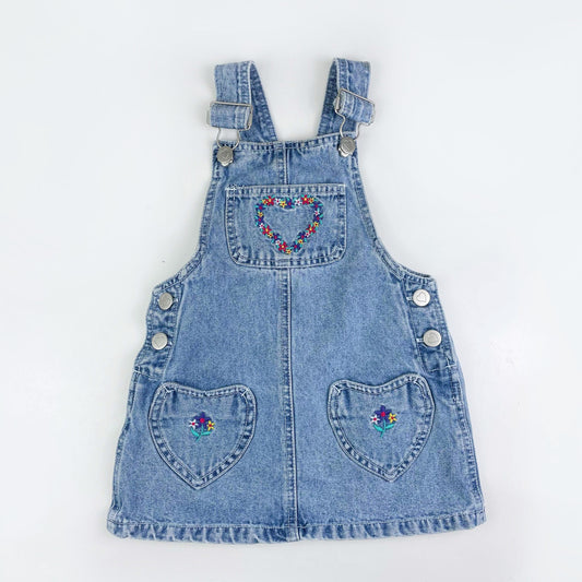 vintage ez blues kids denim overall skirt - size 2