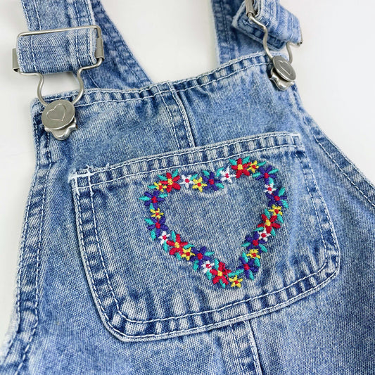 vintage ez blues kids denim overall skirt - size 2