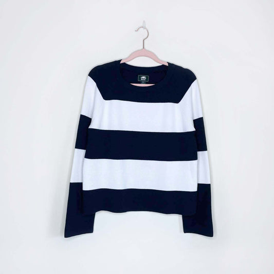 roots chunky stripe knit boxy crew - size small