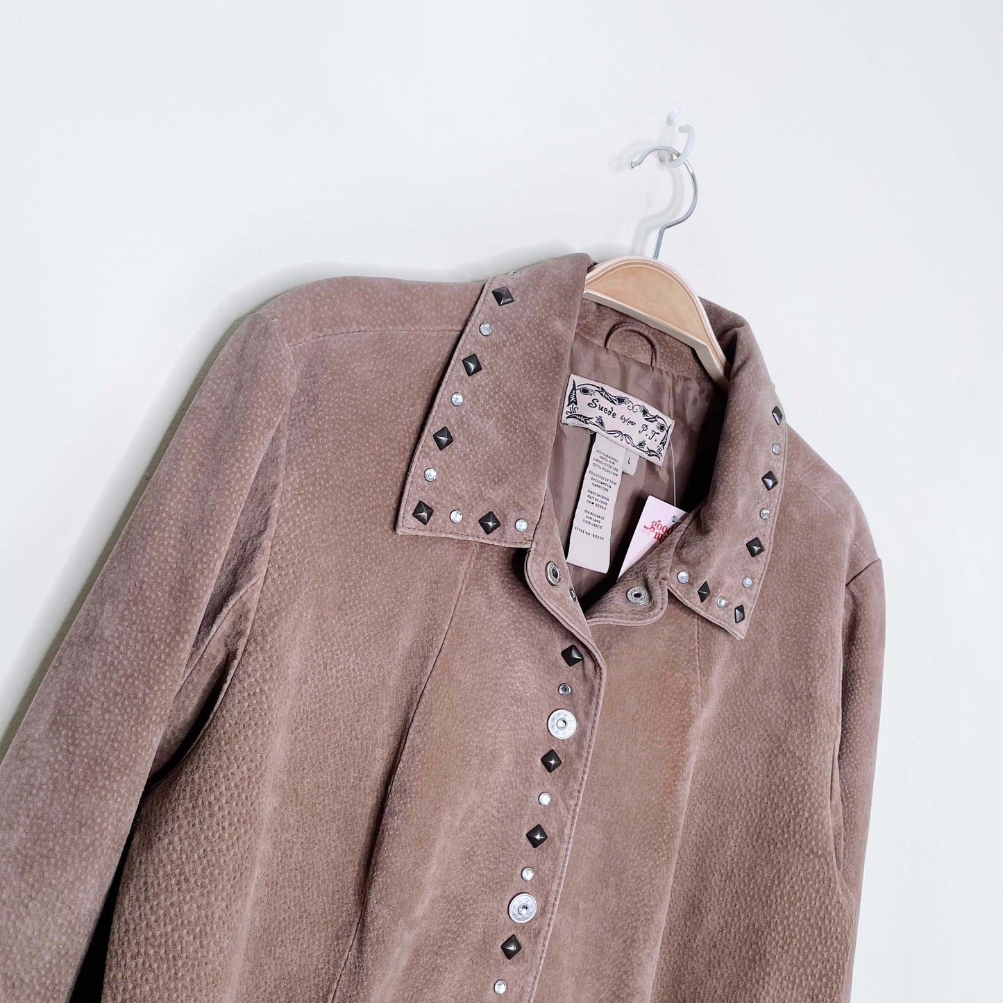 vintage suede by PT short studded jacket - size large