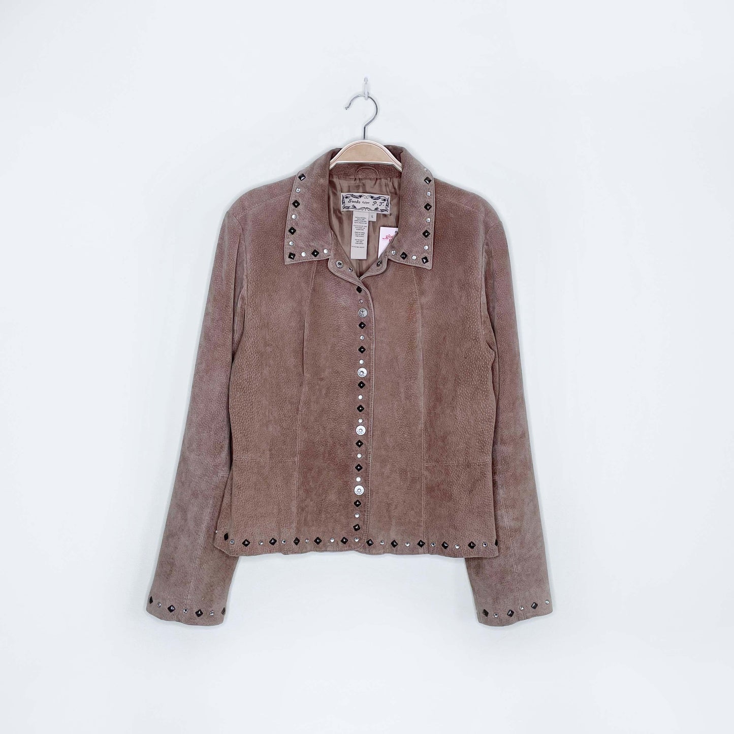 vintage suede by PT short studded jacket - size large