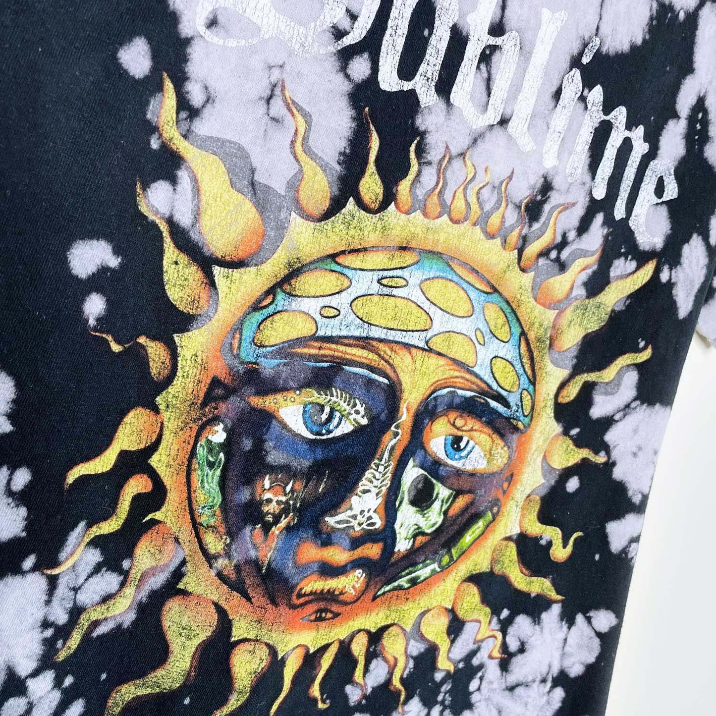 sublime 2021 bleach dye sun tee - size small