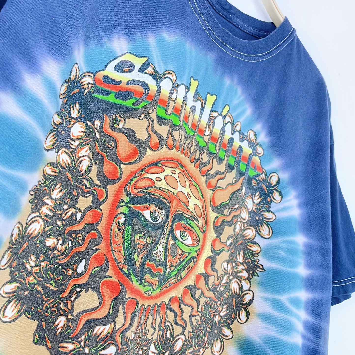 2022 sublime tie dye sun face tee