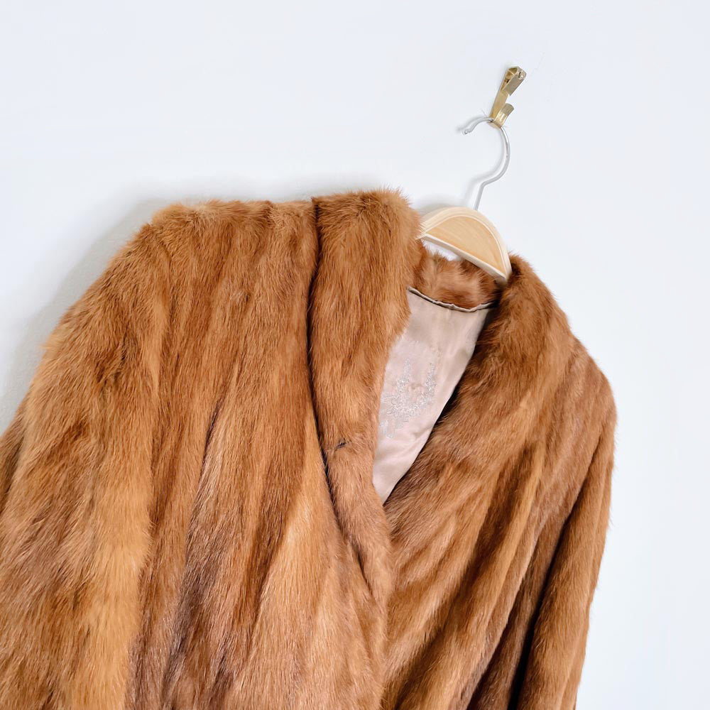 vintage 60s mink princess cut fur coat