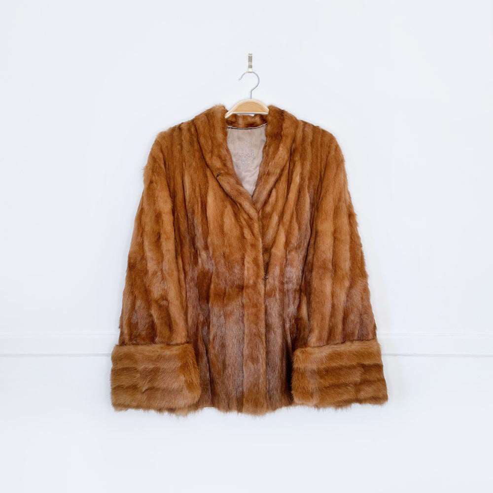 vintage 60s mink princess cut fur coat