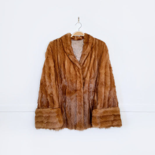 vintage 60s mink princess cut fur coat